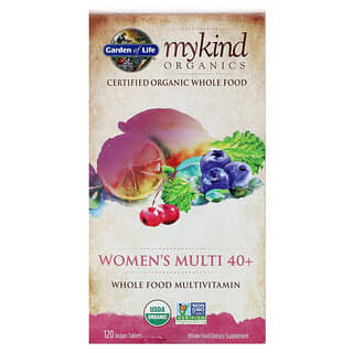 Garden of Life, Multivitamines pour femmes de 40 ans et plus, Multivitamines à base d'aliments entiers, 120 comprimés vegan