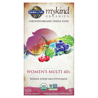 Garden of Life, 40代からの女性用マルチ、自然食品マルチビタミン、ビーガンタブレット120粒