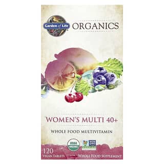 Garden of Life, Organics, Suplemento multivitamínico para mujeres mayores de 40 años, 120 comprimidos veganos