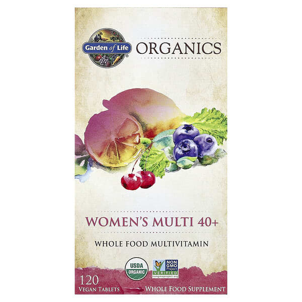 Garden of Life Organics, Women's Multi 40+, 120 Vegan Tablets