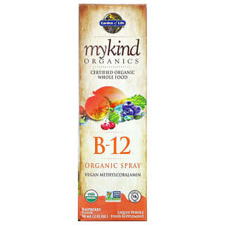 Garden of Life, MyKind Organics, B12 Organic Spray, Bio-Spray, Himbeere, 58 ml (2 fl. oz.)
