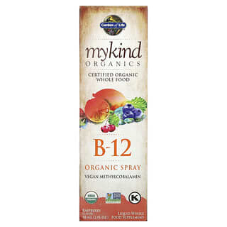 Garden of Life, MyKind Organics, Vitamine B-12 biologique en spray, Framboise, 60 ml