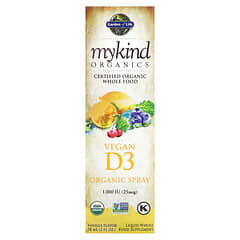Garden of Life, MyKind Organics, Vegan D3 Organic Spray, Vanilla, 25 mcg (1,000 IU), 2 fl oz (58 ml)