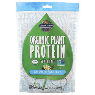 Garden of Life, 有機植物蛋白，不含穀物，柔滑香草味，9盎司（260克）
