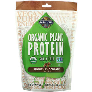 Garden of Life, Organic Plant Protein, Grain Free, Smooth Chocolate, 9.7 oz (276 g)