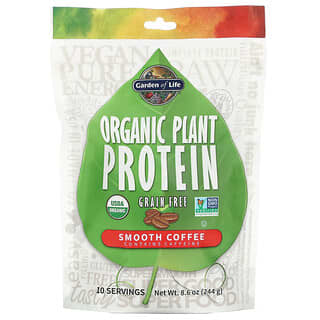 Garden of Life, Organic Plant Protein, Grain Free, Smooth Coffee, 8.6 oz (244 g)