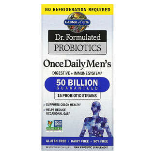 Garden of Life, Dr. Formulated, Probiotiques, Formule pour hommes à prendre une fois par jour, 50 milliards, 30 capsules végétariennes