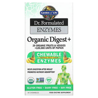 Garden of Life, Dr. Formulated Enzymes, Organic Digest +, tropischer Fruchtgeschmack, 90 Kautabletten