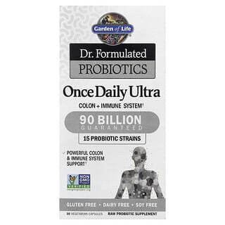 Garden of Life, Dr. formulerade probiotika, en gång dagligen Ultra, 90 miljarder, 30 vegetariska kapslar