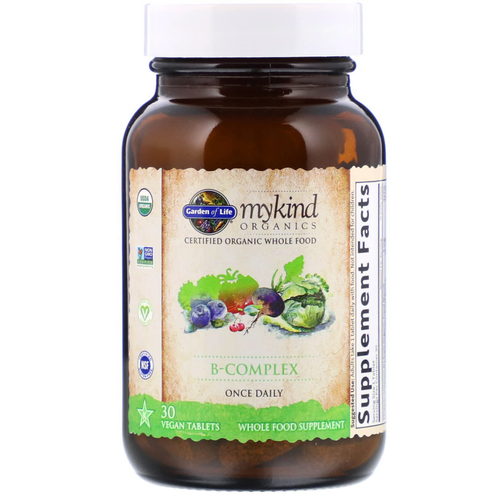 Garden Of Life, MyKind Organics, B-Complex, 30 Vegan Tablets