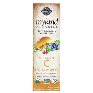 Garden of Life, MyKind Organics, Vitamina C em Spray Orgânico, Laranja-Tangerina, 58 ml (2 fl oz)
