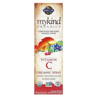 Garden of Life, MyKind Organics, Vitamine C biologique en spray, Cerise et tangerine, 58 ml