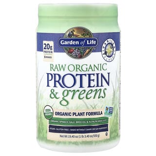 Garden of Life, RAW Organic Protein & Greens, Plant Formula, Vanilla, 19.40 oz (550 g)