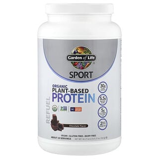 Garden of Life, Sport, Proteína de origen vegetal orgánica, Chocolate, 912 g (2 lb, 0,17 oz)