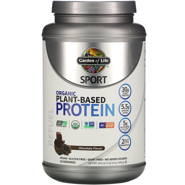 Garden of Life, Sport, Organic Plant-Based Protein, Refuel, Chocolate Flavor, 29.6 oz (840 g)