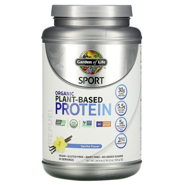 Garden of Life, Sport, Organic Plant-Based Protein, Vanilla, 1 lb 12 oz (806 g)