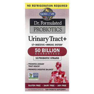 غاردن أوف لايف‏, Dr. Formulated Probiotics، Urinary Tract+،بروبيوتيك معد بواسطة تركيبة طبية متخصصة، لتعزيز صحة المسالك البولية، 60 كبسولة نباتية