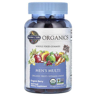 Garden of Life, Organics, мультивітамін для чоловіків, органічні ягоди, 120 веганських жувальних таблеток