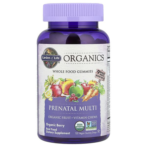 Garden of Life, MyKind Organics 孕婦專用複合維生素素食軟糖，漿果味，120 粒裝