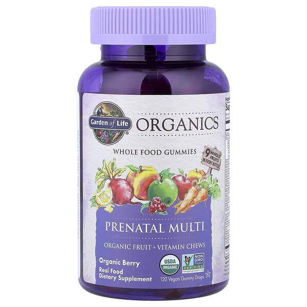 Organics, Prenatal Multi Gummies, Organic Berry, 120 Vegan Gummy Drops