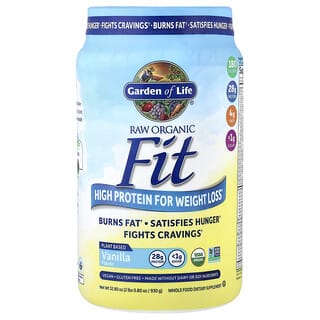 Garden of Life, Batido orgánico crudo para el acondicionamiento físico, Alto contenido de proteínas para favorecer la pérdida de peso, Vainilla, 930 g (32,80 oz)
