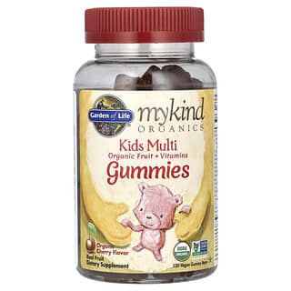 Garden of Life, MyKind Organics, детский мультивитамин, органический ароматизатор со вкусом вишни, 120 веганских жевательных конфет в форме мишек