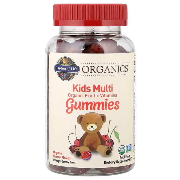 Garden of Life Kids Multi Gummies, Organic Cherry, 120 Vegan Gummy Bears