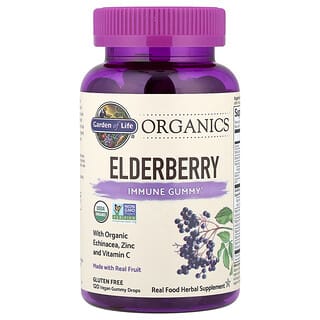 Garden of Life, Organics, Elderberry, Immune Gummy, 120 Vegan Gummy Drops