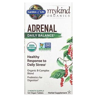 Garden of Life, MyKind Organics, Adrenal, Daily Balance, Nebenniere, tägliches Gleichgewicht, 120 vegane Tabletten