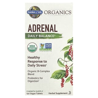 Garden of Life, MyKind Organics, Adrenal, Daily Balance, 120 tabletek wegańskich