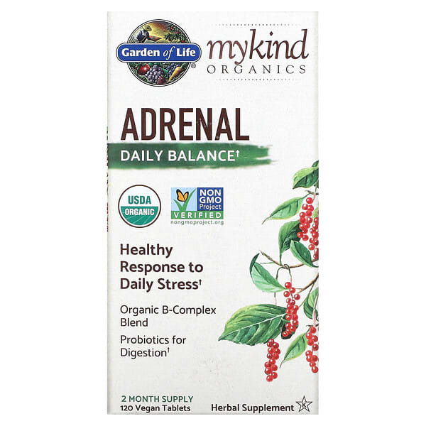 Garden of Life, MyKind Organics, Adrenal, Daily Balance, 120 Vegan Tablets