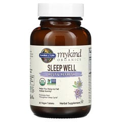 Garden of Life, MyKind Organics, Sleep Well, Rest & Refresh, 30 Vegan Tablets