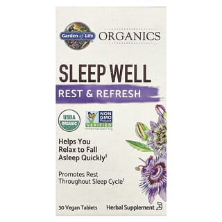 Garden of Life, Organics, Sleep Well, Rest & Refresh, 30 tabletek wegańskich
