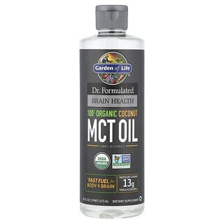 Garden of Life, Dr. Formulated Brain Health, 100% Organic Coconut MCT Oil, Unflavored, 16 fl oz (473 ml)