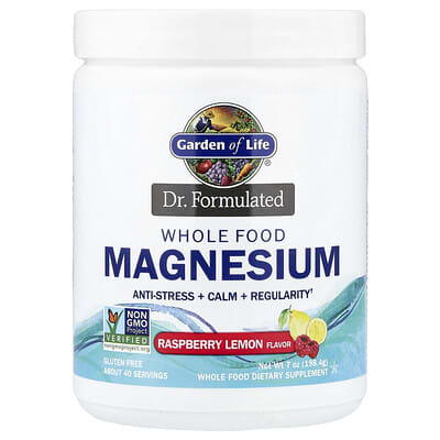 Garden of Life, Dr Formulated, Whole Food Magnesium, Raspberry Lemon, 7 oz (198.4 g)