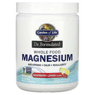 Garden of Life, Dr. Formulated Magnésium à base d'aliments entiers, Framboise-citron, 198,4 g