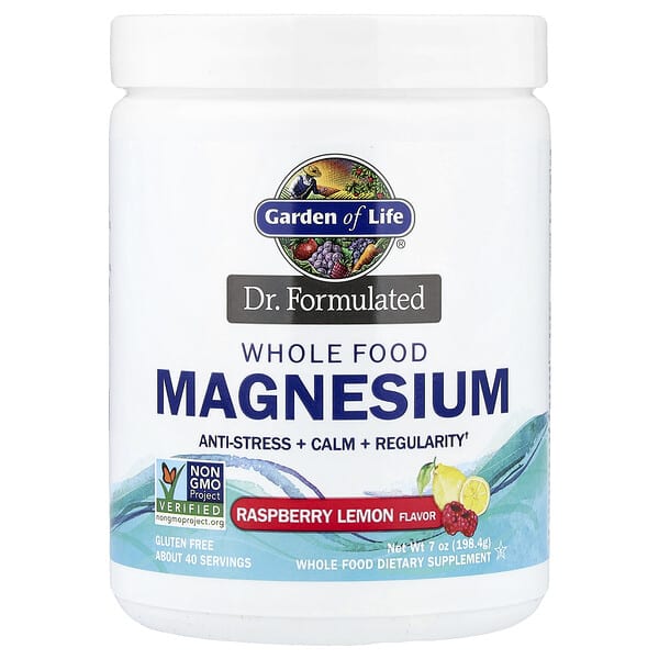 Garden of Life Dr. Formulated, Whole Food Magnesium, Raspberry Lemon, 7 oz (198.4 g)