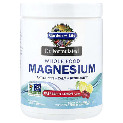 Garden of Life, Dr. Formulated, Whole Food Magnesium, Raspberry Lemon Flavor, 14.9 oz (421.5 g)
