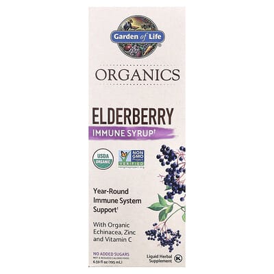 Garden of Life, Organic Elderberry Immune Help Syrup, 6.59 fl oz (195 ml)