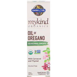 Garden of Life, MyKind Organics, масло орегано, сезонные капли, 30 мл (1 жидк. унция)