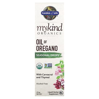 Garden of Life, MyKind, Productos orgánicos, Aceite de orégano, Gotas estacionales, 30 ml (1 oz. líq.)