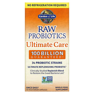 Garden of Life, Raw Probiotics Ultimate Care, 30 Cápsulas Vegetais