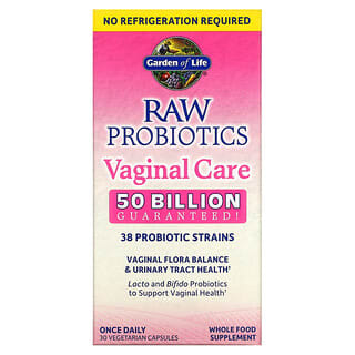 Garden of Life, Raw Probiotics, Vaginal Care, 30 Cápsulas Vegetais