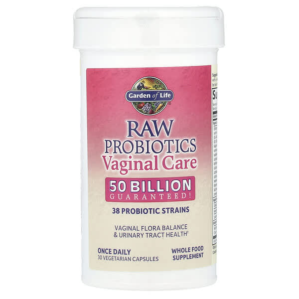 Garden of Life, RAW Probiotics, 질 케어, 실온 보관 가능, 베지 캡슐 30정