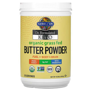 Garden of Life, Dr. Formulated Keto, Organic Grass Fed Butter Powder, 10.58 oz (300 g)
