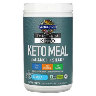 Garden of Life, Dr. Formulated Keto Meal Balanced Shake, Vanilla, 23.70 oz (672 g)