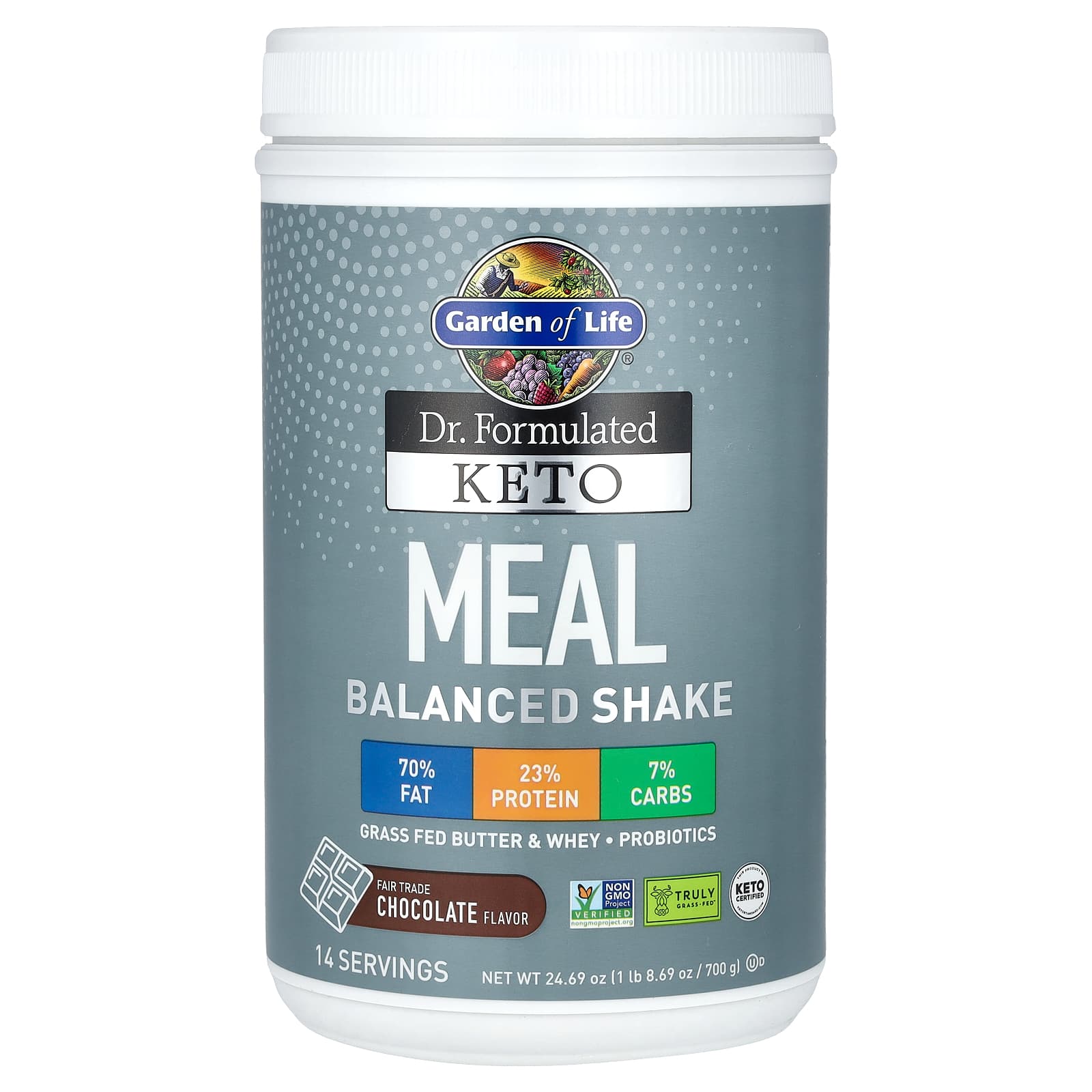 Garden of Life, Dr. Formulated Keto Meal Balanced Shake, Chocolate, 1.