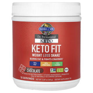 Garden of Life, Dr. Formulated, Keto Fit Weight Loss Shake, Chocolate, 12.87 oz (365 g)