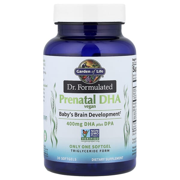 Dr. Formulated, Vegan Prenatal DHA, 400 mg, 30 Softgels