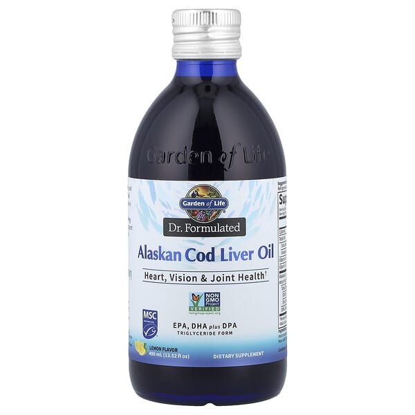 Garden of Life, 자메스 제조, 알래스카 대구 간유, 레몬, 400ml(13.52fl oz)
